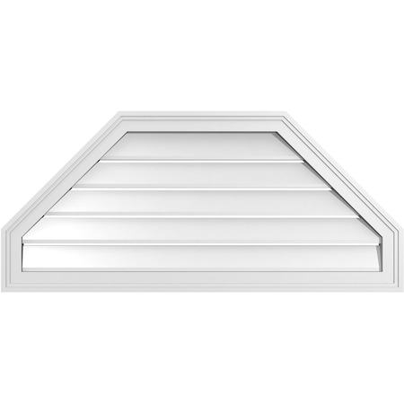 Octagonal Top Surface Mount PVC Gable Vent W/ 2W X 1-1/2P Brickmould Frame, 40W X 18H